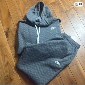 Nike Gray Sweatpants and Hoodie Set